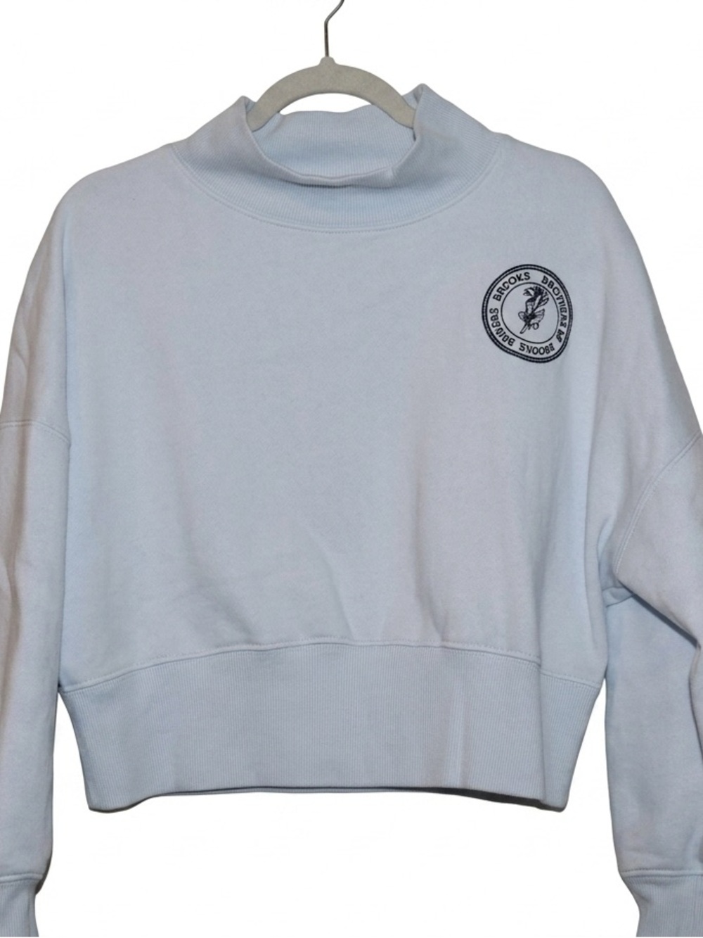 Wild Fable Pale Blue (Aqua Frost) Cropped Mock Neck Sweatshirt with Logo - NWT